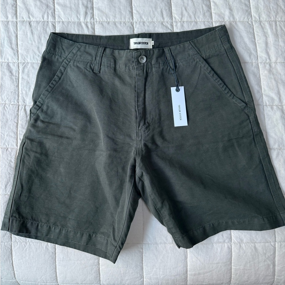 Taylor Stitch Morse Short in Dark Slate Linen Size 31